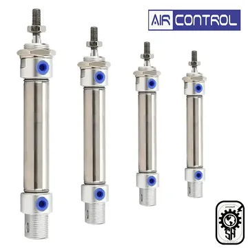 تصویر جک مینیاتوری پنوماتیک سایز 25×25 برند Aircontrol با بدنه آلومینیومی